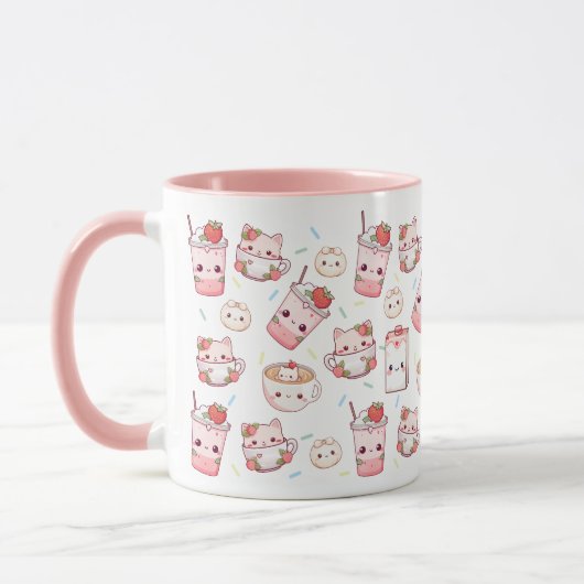 Purr parfaitement brassé : Kawaii Cat Cat Cat Mug (Gauche)