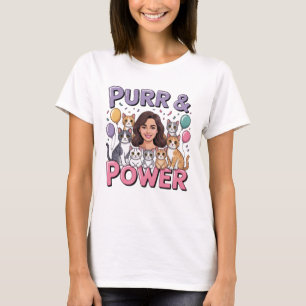 Purr & Power – Verjaardag T-shirt voor kattenliefh