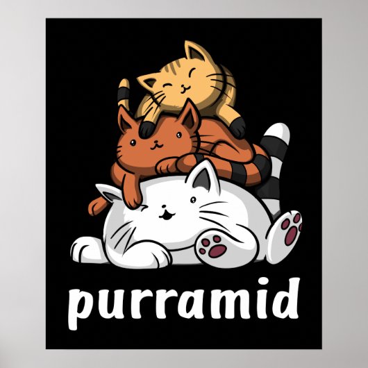 Purramid Cat Pyramids Cute Kitten Poster (Voorkant)