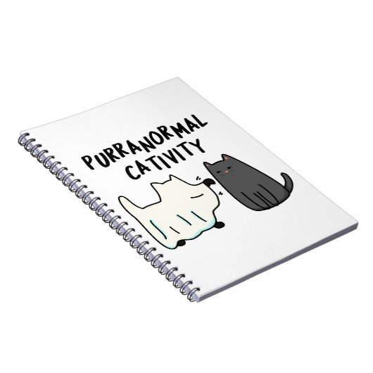 Purranormale activiteit Funny Halloween kat grap Notitieboek (Rechterzijde)