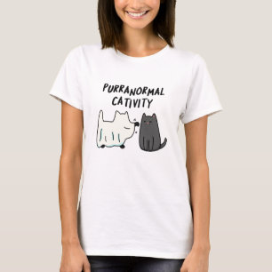 Purranormale activiteit Grappige Halloween kat gra T-shirt
