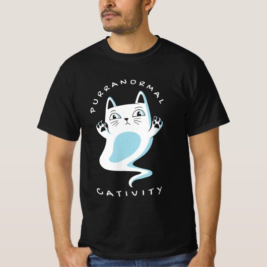 PURRANORMALE ACTIVITEIT HALLOWEEN CAT LOVER SPOOKY T-SHIRT (Voorkant)