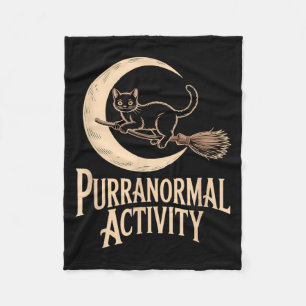 Purranormale activiteit Halloween Zwarte Kat Halve Fleece Deken