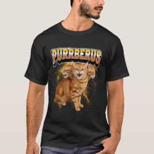 Purrberus 3-Hoofdige Oranje Kat Die De Onderwereld T-shirt