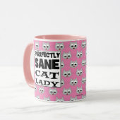 PURRFECHTS SANE CAT LADY Humoureuze roze Mok (Voorkant links)