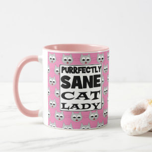 PURRFECHTS SANE CAT LADY Humoureuze roze Mok