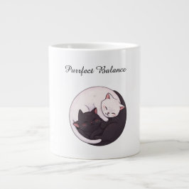Purrfect Balance Yin Yang Cats Cute Cartoon Mug Extra Grote Beker