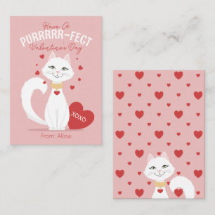 Purrfect Cat Kinder Valentijnsdag Kaart Notitiekaartje