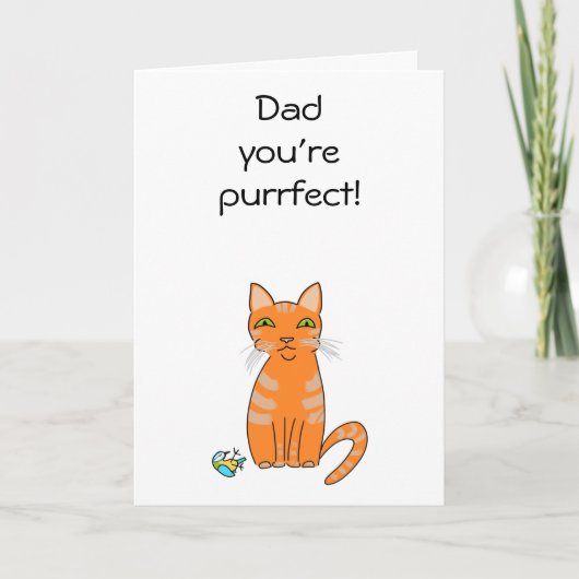 Purrfect cat Papa humoristique dessin animé Carte (Devant)