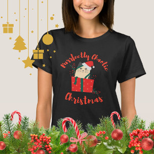 Purrfect chaotische Kerstmis Grappige Vakantie Kat T-shirt