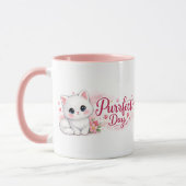 Purrfect Day Cute Pink Cat Mug (Gauche)