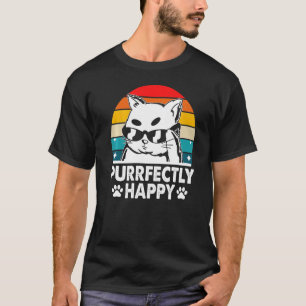 Purrfect gelukkige kat woordspeling vrienden kitte t-shirt