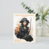 Purrfect Oppas Budget Halloween Ansichtkaart Briefkaart (Staand voorkant)