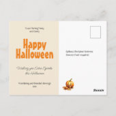 Purrfect Oppas Budget Halloween Ansichtkaart Briefkaart (Achterkant)
