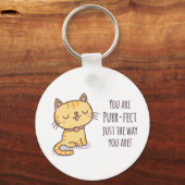 Purrfect precies zoals je bent Kitten Kat Sleutelhanger (Voorkant)