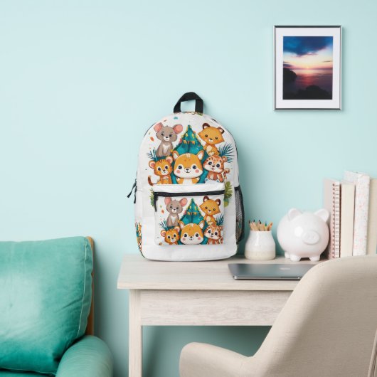 Purrfect Threads: Schattig Kitten Collectie Bedrukte Rugzak (Insitu)
