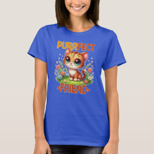 Purrfect Vriend pun Schattigee oranje kat kitten c T-shirt