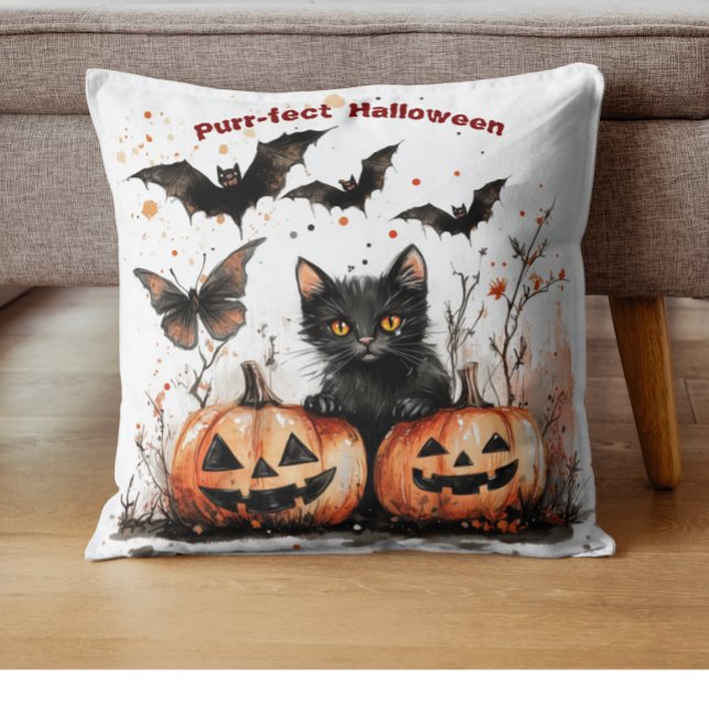 Purrfecte Halloween kussensloop Kussen (Creator heeft geüpload)