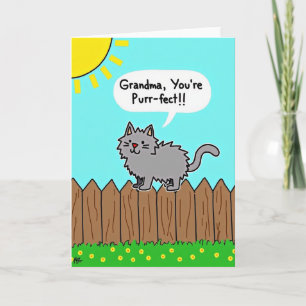 Purrfecte Oma-dag-kaart Kaart