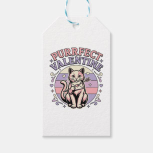 Purrfecte Valentijnsdag Kat Valentijnsliefde Vinta Cadeaulabel