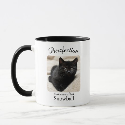 Purrfection Is a Cat Personalised Mug Mok (Links)