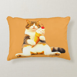 Purrfectly Asleep – Cat Holding Ice Cream Cone Accent Kussen