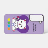 Purrfectly Caffeinated Coffee Cat Case Samsung Galaxy Hoesje (Achterkant horizontaal)