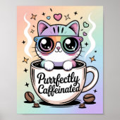Purrfectly Caffeinated Poster (Voorkant)