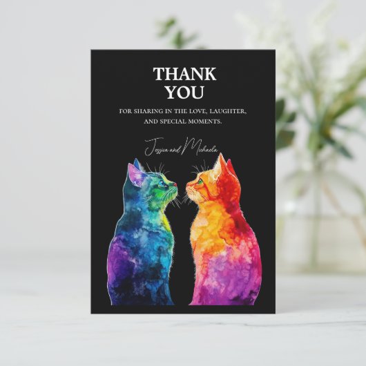 🌈 Purrfectly Yours: Purrfectly Bedankkaart (Staand voorkant)