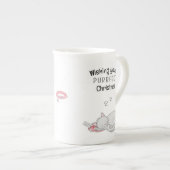 Purrfffffet de Noël couché chat os Chine Mug (Devant droit)