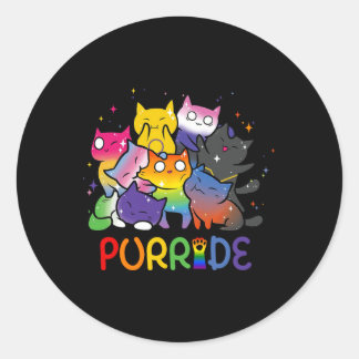 Purride Cat Pride Ally LHBT Rainbow Dierenvrienden Ronde Sticker