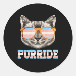 Purride Cat Pride LGBT Transgender Flag Trans Pet Ronde Sticker