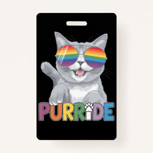Purride Cat Zonnebrillen Gay Pride Rainbow LGBTQ Badge
