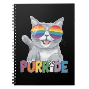 Purride Cat Zonnebrillen Gay Pride Rainbow LGBTQ Notitieboek