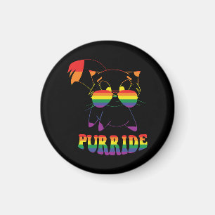 Purride Cute Gay Cat Lesbisch Regenboog Magneet