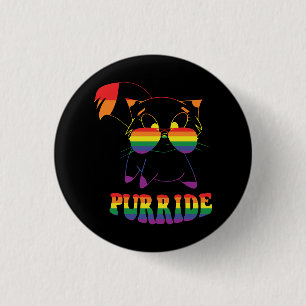 Purride Cute Gay Cat Lesbisch Regenboog Ronde Button 3,2 Cm