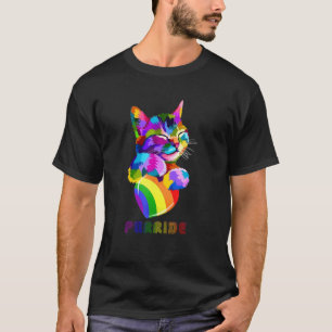 Purride Kattenliefhebber Proud Kleurrijke LGBT Reg T-shirt
