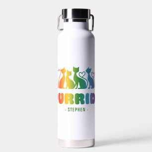 Purride – Rainbow Cat Silhouette LGBTQ+ Pride Pun Waterfles
