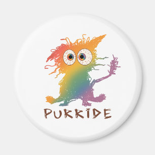 Purride – Regenboogkat met rommelige bont LGBTQ Magneet