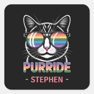 Purride – Schattigee Cat Pride LGBTQ Vierkante Sticker