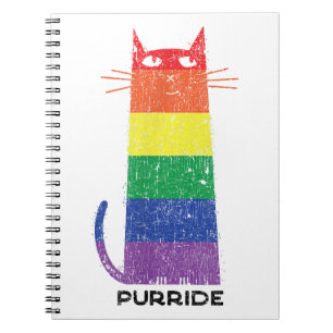 Purride Shirt LGBT Funny Gay Pride Cat Gezegde Gra Notitieboek
