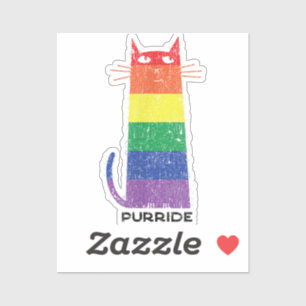 Purride Shirt LGBT Funny Gay Pride Cat Gezegde Gra Sticker