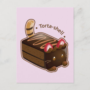Purrista Pawfee: Cute Cat Cake Slice Briefkaart