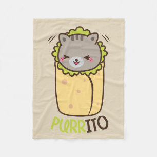 Purrito Burrito Cat Fleece Blanket Deken