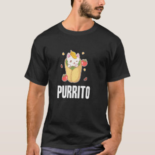 Purrito Cat Burrito Pun Funny Mexican Food Kat T-shirt