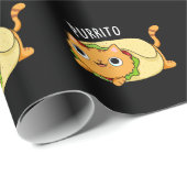 Purrito Funny Cat Burrito Pun Dark BG Cadeaupapier (Rol Hoek)