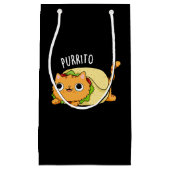 Purrito Funny Cat Burrito Pun Dark BG Klein Cadeauzakje (Voorkant)