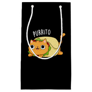 Purrito Funny Cat Burrito Pun Dark BG Klein Cadeauzakje