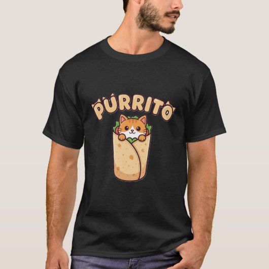 Purrito Funny Cat Lover T-Shirt (Devant)