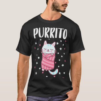 Purrito Funny Kawaii Kat In Een Burrito Kat Kat T-shirt